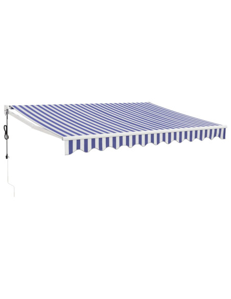 Tenda Sole Automatica Retrattile Blu e Bianca 3,5x2,5 m