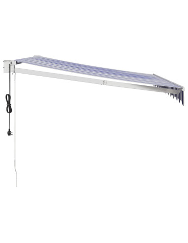 Tenda Sole Automatica Retrattile Blu e Bianca 3,5x2,5 m