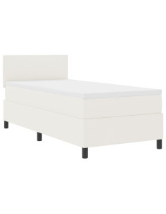 Letto a molle Crema e Bianco 100 x 200 cm Tessuto in Cords