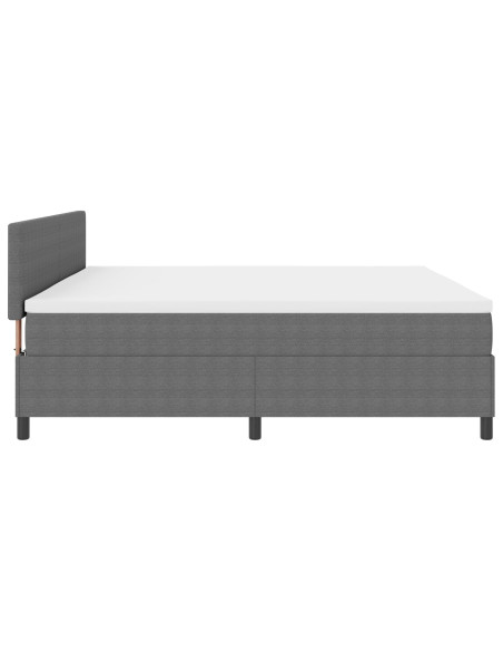 Letto a Molle  con Materasso Grigio 200x200 cm in Corduroy