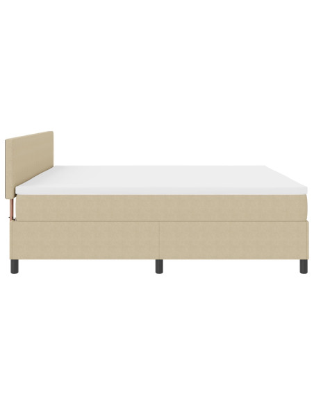 Letto con box spring  con materasso beige 200x200 cm tessuto in corduroy