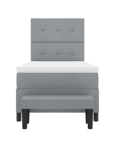 Letto a molle con materasso Grigio chiaro 90 x 200 cm Tessuto 2