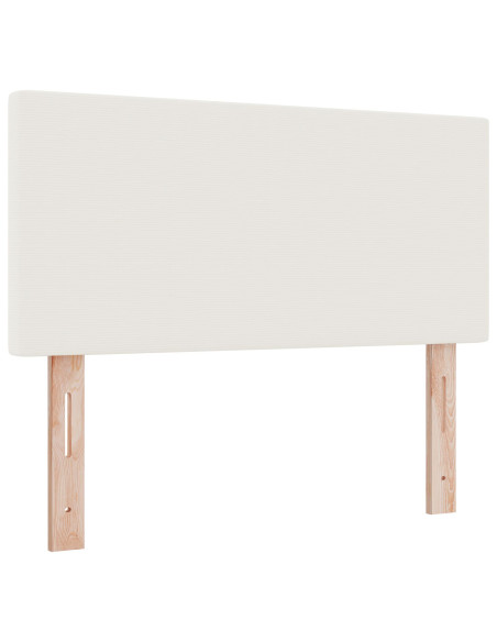 Letto con Box Spring e Materasso Panna 90x200 cm Tessuto Corduroy