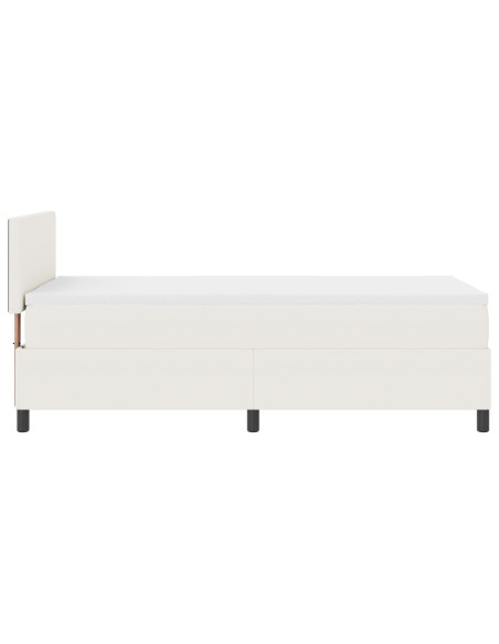 Letto con Box Spring e Materasso Panna 90x200 cm Tessuto Corduroy