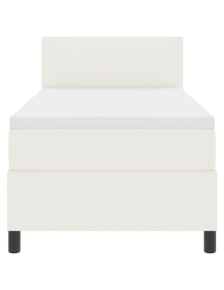 Letto con Box Spring e Materasso Panna 90x200 cm Tessuto Corduroy
