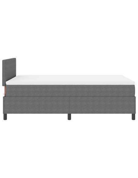 Letto con Box Spring e Materasso Grigio 120x200 cm Tessuto in Corduroy