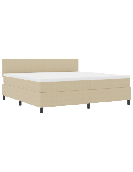 Letto con box spring  con materasso beige 200x200 cm tessuto in corduroy