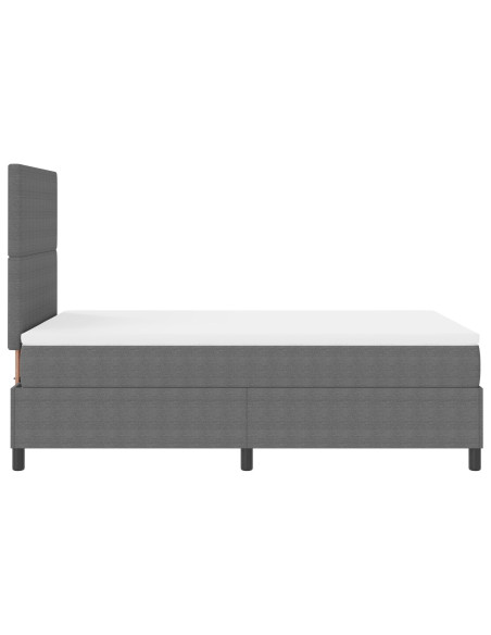 Letto con Box Spring e Materasso Grigio Chiaro 120x200 cm Tessuto in corduroy