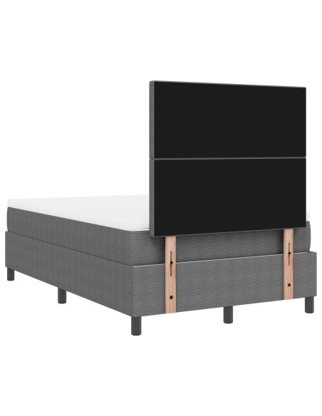Letto con Box Spring e Materasso Grigio Chiaro 120x200 cm Tessuto in corduroy