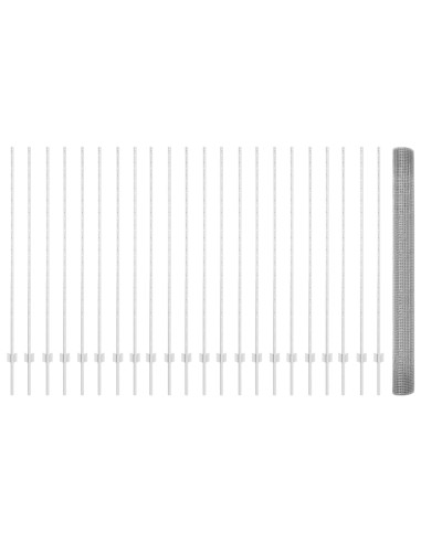 Recinzione con Posto Argento 1,5 x 50 m Acciaio