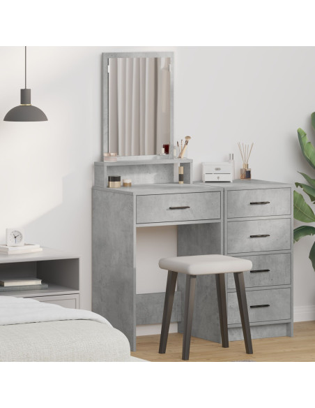 Tavolo da trucco  con cassetti Grigio cemento 50x41x140 cm