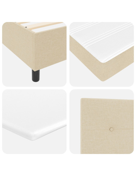 Letto a molle con materasso Crema 120 x 200 cm Tessuto