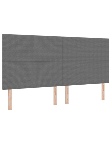 Letto a Rete  con Materasso Grigio Chiaro 200x200 cm Tessuto di Corduroy