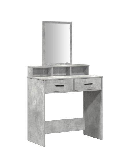 Tavolo da Trucco con Cassetti Grigio Cemento 79x41x140 cm