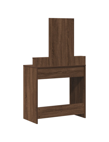 Tavolo da Trucco con Cassetti in Marrone Rovere 79x41x140 cm