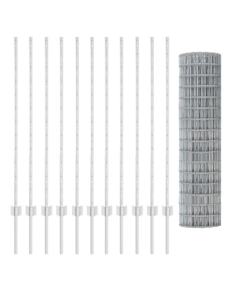Set di Recinzione da Giardino  Set di 2 Acciaio Zincato 25 x 1.2 m