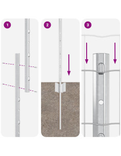 Recinzione con Posto Argento 1,2 x 10 m Acciaio 2