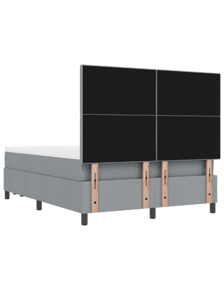 Letto a Molle con Materasso e Panchina Grigio Chiaro 140x200 cm in Tessuto