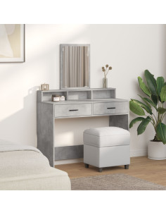 Tavolo da Trucco con cassetto Grigio cemento 100 x 41 x 140 cm