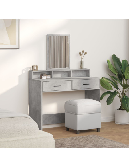 Tavolo da Trucco  con Cassetti Grigio Cemento 100x41x140 cm