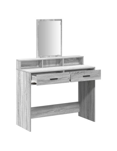 Tavolo da Trucco con cassetto Grigio Sonoma 100 x 41 x 140 cm