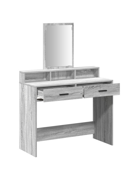 Tavolo da trucco con cassetti Grigio Sonoma 100x41x140 cm