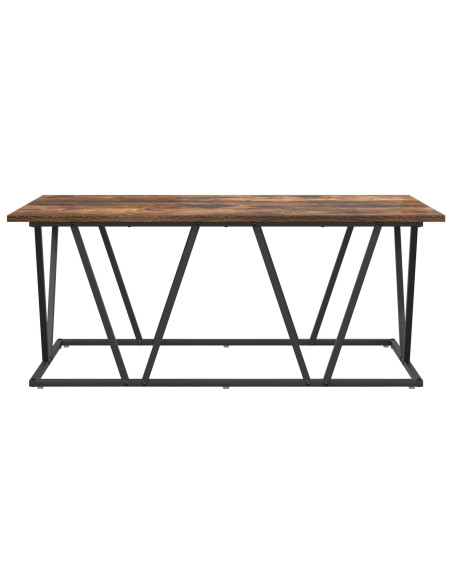 Tavolino da caffè in rovere affumicato 100x50x40 cm in legno ingegnerizzato e metallo