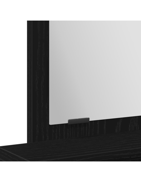 Tavolo da trucco  con cassetti, Nero Rovere, 50x41x140 cm