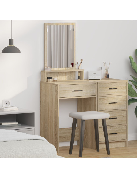 Toletta  con cassetti Rovere Sonoma 50x41x140 cm