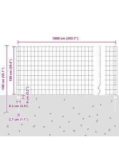Recinzione con Posto Argento 1 x 10 m Acciaio 2