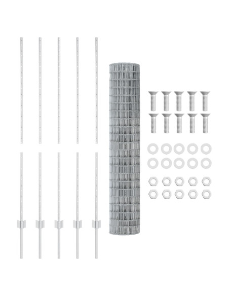Set di Recinzione Euro di  Pacco da 2 Acciaio Galvanizzato Grande