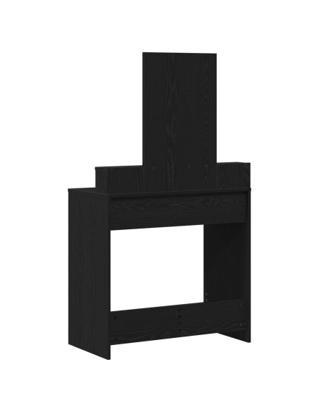Tavolo da Vanity  Rovere Nero MDF e vetro 79 x 41 x 140 cm
