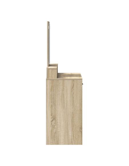 Toeletta  con cassetti in rovere Sonoma 79x41x140 cm