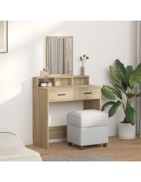 Toeletta  con cassetti in rovere Sonoma 79x41x140 cm