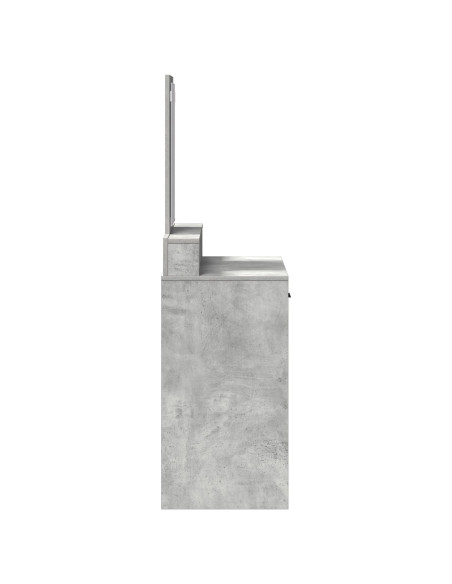 Tavolo da Trucco con Cassetti Grigio Cemento 79x41x140 cm