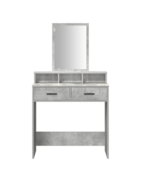 Tavolo da Trucco con Cassetti Grigio Cemento 79x41x140 cm