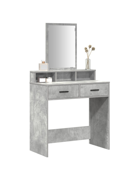 Tavolo da Trucco con Cassetti Grigio Cemento 79x41x140 cm