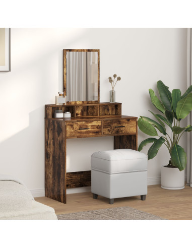 Tavolo da Trucco Rovere fumé 79 x 41 x 140 cm Legno multistrato