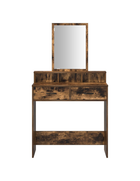 Tavolo da Trucco Rovere fumé 79 x 41 x 140 cm Legno multistrato