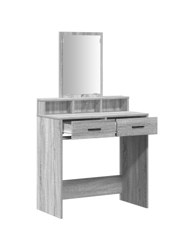 Tavolo da Trucco con cassetto Grigio Sonoma 79 x 41 x 140 cm