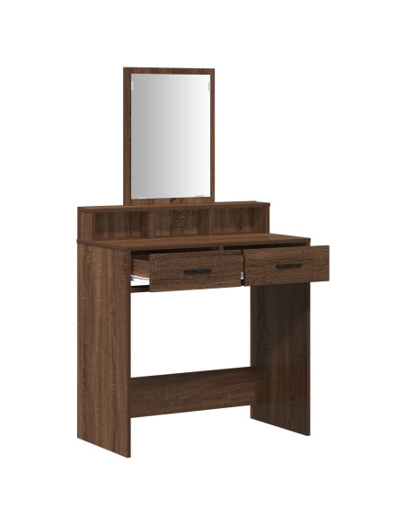 Tavolo da Trucco con Cassetti in Marrone Rovere 79x41x140 cm