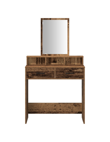 Tavolo da Trucco con Cassetti in Legno Antico 79x41x140 cm