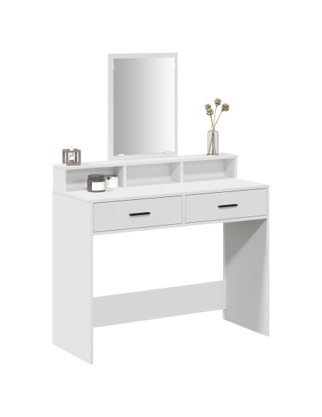 Toilette con Cassetti Bianca 100x41x140 cm di