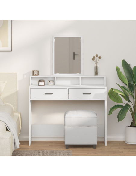 Toilette con Cassetti Bianca 100x41x140 cm di