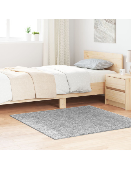 Tappeto Shaggy con Supporto in Lattice Grigio 120x120 cm