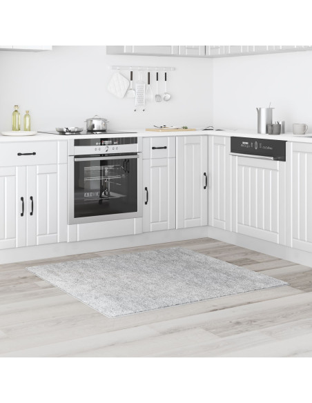 Tappeto Shaggy con Supporto in Lattice Grigio 120x120 cm