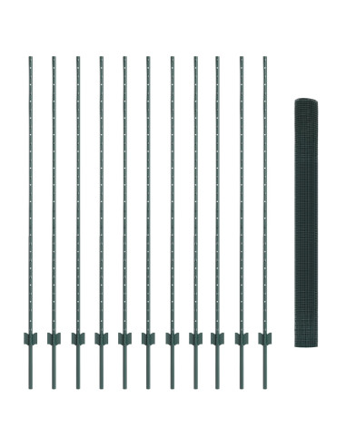 Recinzione con Posto Verde 1,5 x 25 m Acciaio e PVC