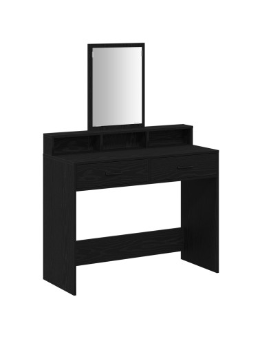 Tavolo da Trucco con cassetto Rovere Nero 100 x 41 x 140 cm