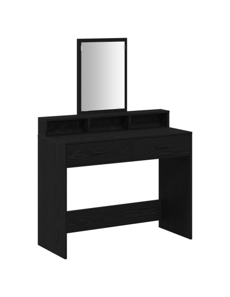 Toeletta  con cassetti Nero Rovere 100x41x140 cm