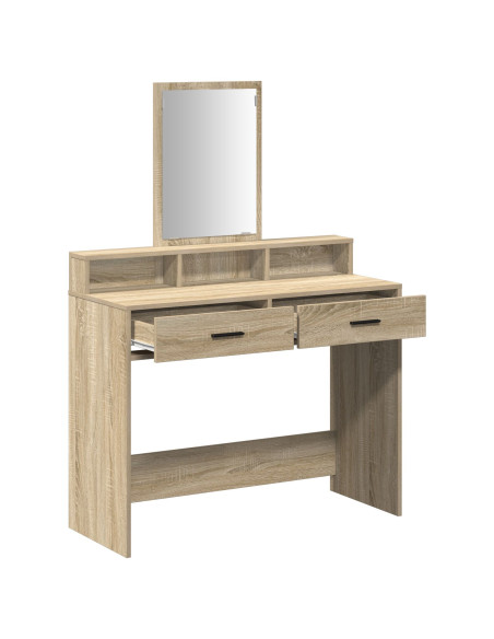 Tolettiera  con cassetti in rovere Sonoma 100x41x140 cm